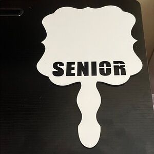 White 'SENIOR' Handheld Sign